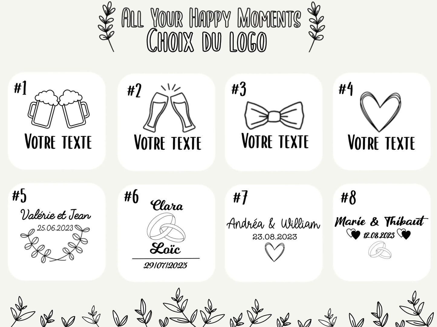 Décapsuleur porte-clé personnalisé en métal All Your Happy Moments