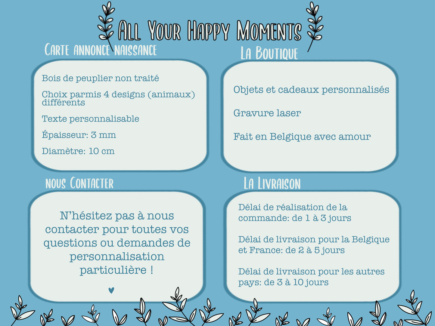 Carte en bois annonce naissance
