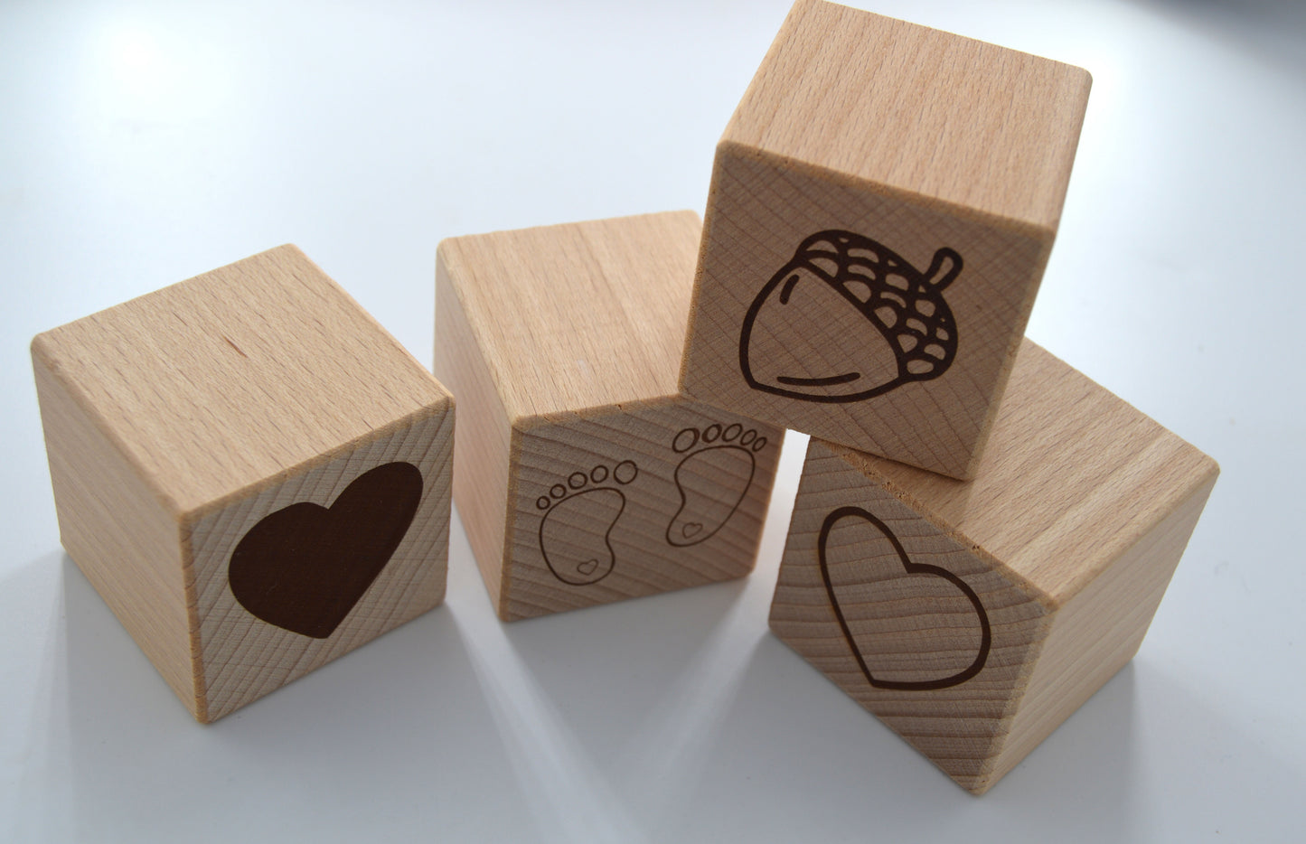 Cubes en bois personnalisés | Gravure laser | Bébé et enfant | Cadeau naissance