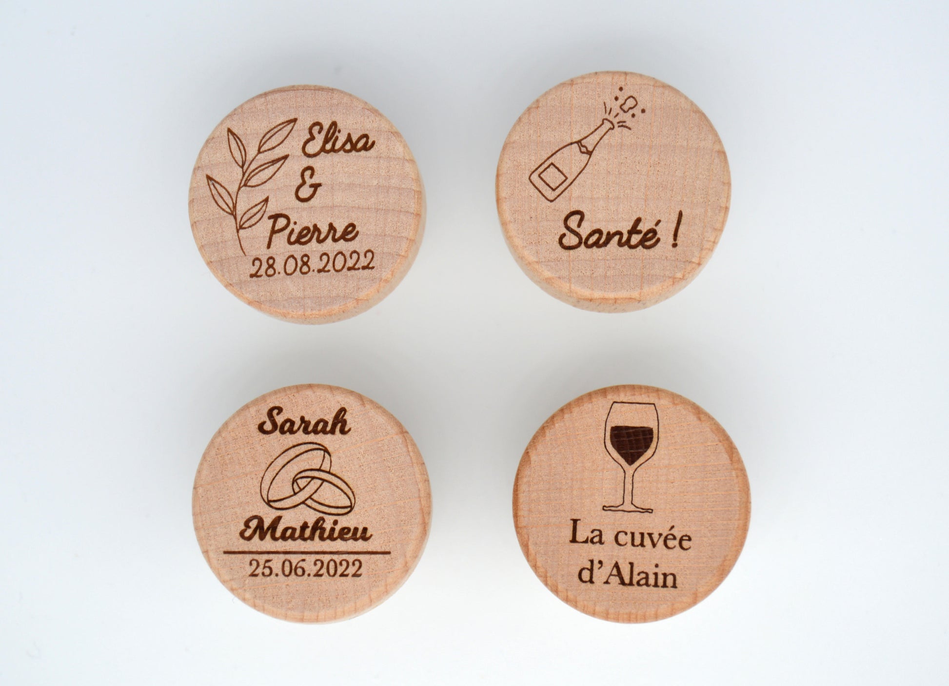 Bouchon de bouteille de champagne personnalisé Bouchons de prosecco gravés  Bouchons de bouteille personnalisés Cadeau pour anniversaire de mariage  Fête des pères Anniversaire -  France