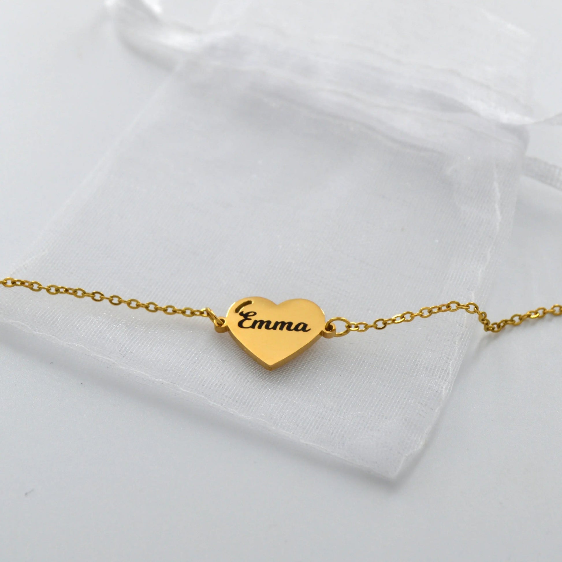 Bracelet en Acier Inoxydable Gravé Personnalisé | Bracelet coeur All Your Happy Moments