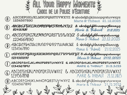 Collier en Acier Inoxydable Gravé Personnalisé | 2 cœurs imbriqués All Your Happy Moments