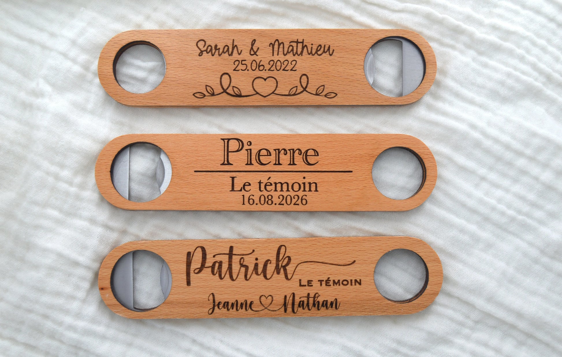 Décapsuleur personnalisés en bois All Your Happy Moments