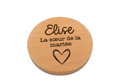 Miroir de poche en bois personnalisé All Your Happy Moments