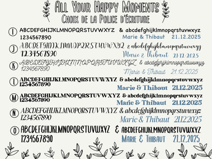 Miroir de poche personnalisable en acier inoxydable All Your Happy Moments