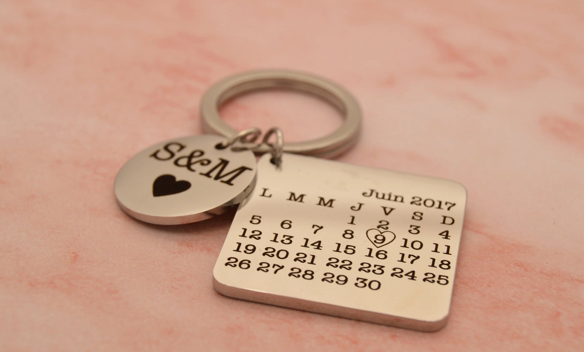 Porte-clés calendrier personnalisé en métal All Your Happy Moments