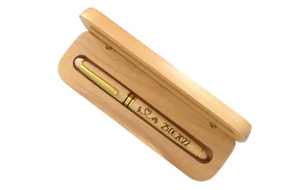 Stylo-bille personnalisé en bois avec écrin All Your Happy Moments